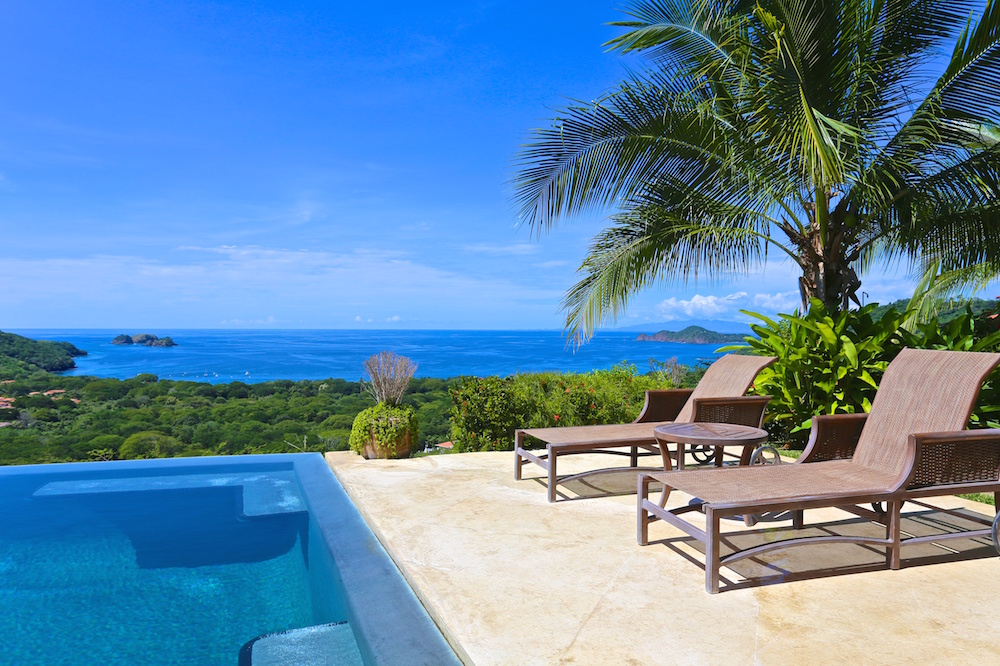 View of Playa Hermosa Costa Rica from a hillside luxury villa