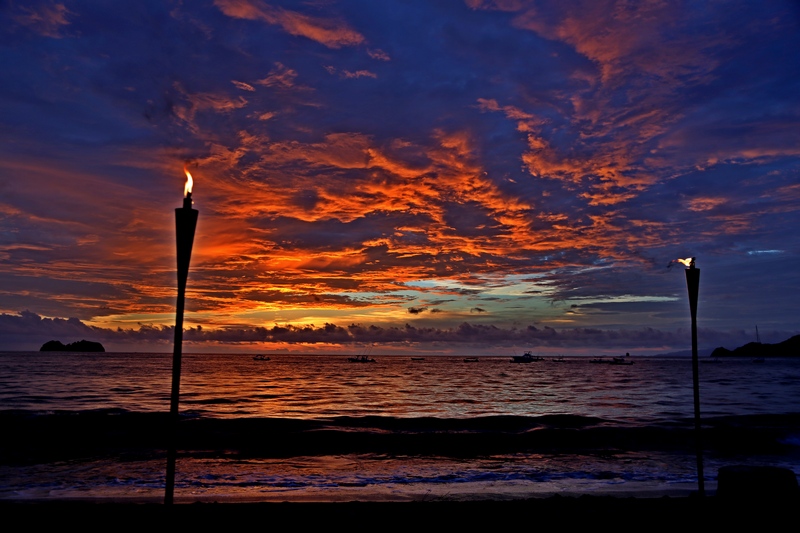 Sunset on the beach at Playa Hermosa Costa Rica