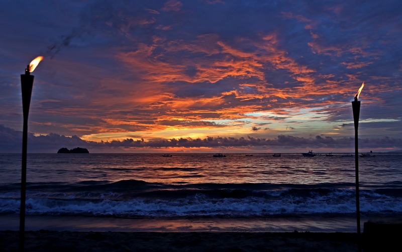 Sunset on the beach at Playa Hermosa Costa Rica