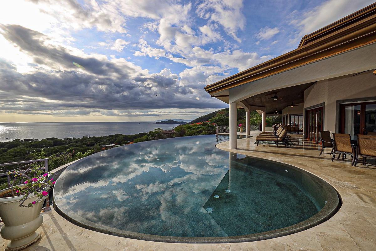 View from pool of a custom built home in Costa Rica