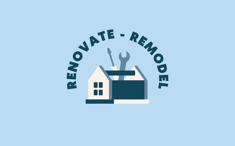Illustration of renovate or remodel a home