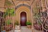 Solid Wood Pachote Entrance Door and Wrought Iron Gates
